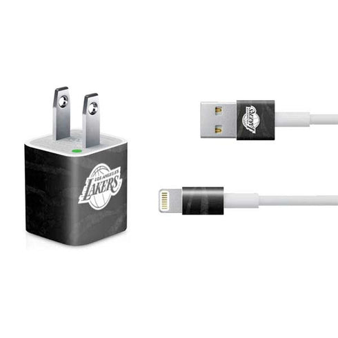 NBA Los Angeles Lakers Black Animal Print iPhone Charger (5W USB) Skin